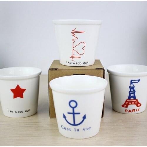 4pcs mousse cup zakka creative mousse cup Paris ceramic cup