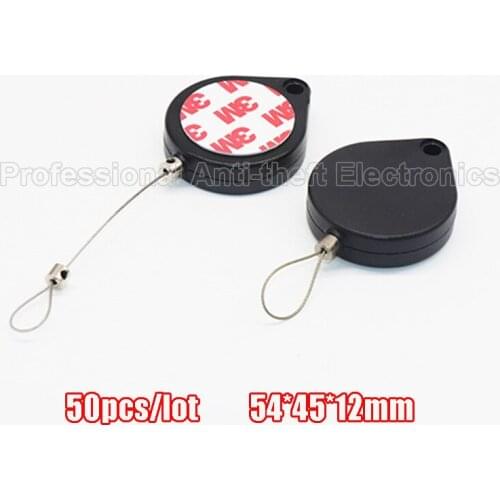 Anti theft stretched pull box recoiler with steel wire for jewelry,watch and glasses,shaver, electric products 50pcs