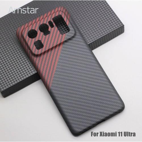 Amstar Pure Carbon Fiber Phone Case for Xiaomi 11 / 11 Pro / 11 Ultra Ultra-thin Real Carbon Fiber Protective Case Hard Cover