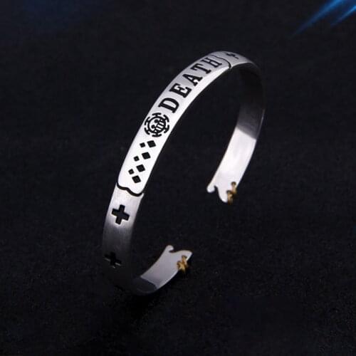 Anime One Piece Trafalgar Law Rowe 925 Sterling Silver Adjustable Bracelet Bangles For Men Women Jewelry Gifts Cosplay Accessory