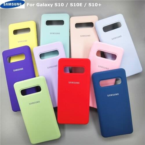 Samsung S10+ S10E S10 Cover Liquid Silicone Office Original Style Case Back Shell Cover For Galaxy S10 Plus With Retail Box