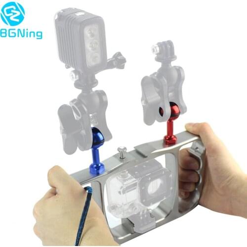 CNC Diving Photography Bracket Frame Mount for GOPRO HERO 9 8 7 6 4 5 Session Action Cameras Underwater Fill Light Accessories