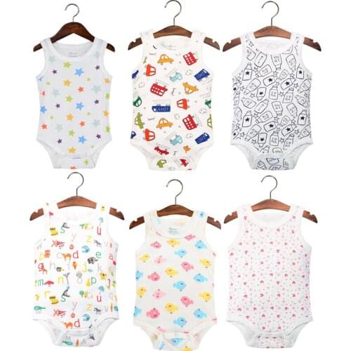 Y72 baby summer dress Newborn Boys and Girls Summer Romper, 100%Cotton Triangular Siamese Vest Multicolor Optional Baby Romper