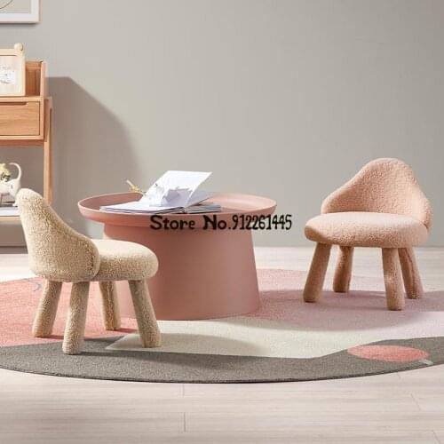 Living Room Household Childrens Stool Low Stool Backrest Small Chair Fabric Shoe Changing Stool Bench