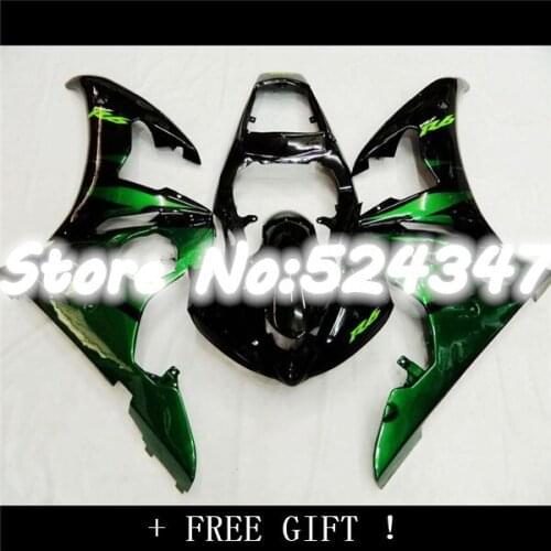 Fei-Green black fairings for YZF-R6 03 - 05 YZF R6 03 04 05 YZF 600 R6 2003 2004 2005 fairing kits DAKE