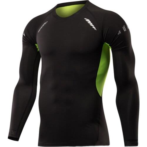 Fitness T-Shirts Compression Traning Tights Tshirt Workout Quick Dry Fit Sport Gym Clothing Running Long Sleeve Tshirt Men 2021