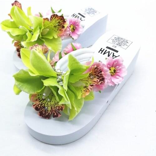 HAHAFLOWER 2019 Summer Fashion Hot Women Slippers With Beautiful orchid Flower Sweet Flip Flops Big size 35-44 free shipping