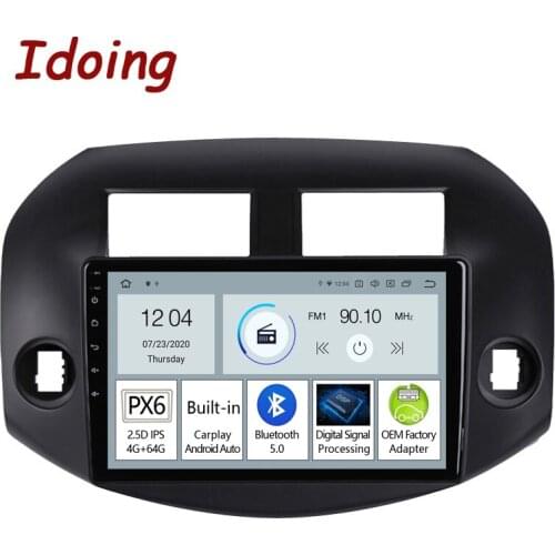 Idoing 10.2"PX6 Android Car Radio Multimedia Player For Toyota RAV4 3 XA30 2005 GPS Navigation Bluetooth 5.0 Head Unit Carplay