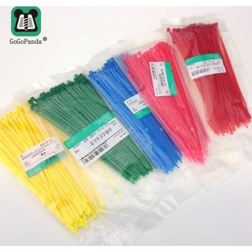 Free Shipping 2 bags 3*150mm Cable Tie Colorful Self-Locking Nylon Wiring Accessories Red/Green/Yellow/Blue/Pink 2.5mm*150mm