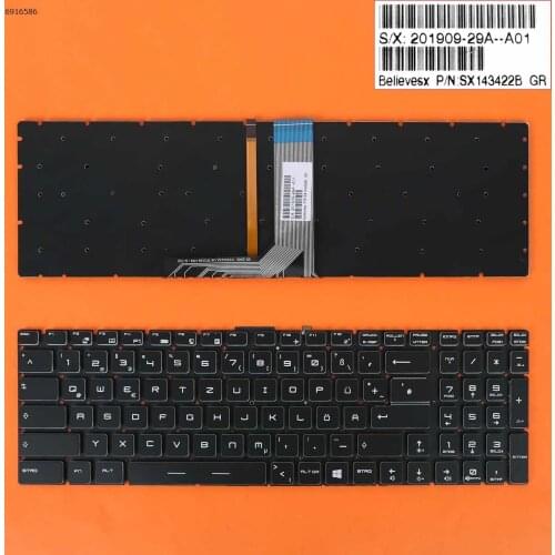 Crystal Key GR QWERTZ Layout New Replacement Keyboard For MSI GT72 GS60 GS70 WS60 GE72 GE62 Laptop Colorful Backlit NO FRAME