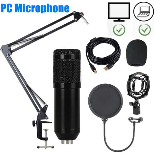 USB/3.5mm Condenser Computer Microphone Kit With Adjustable Scissor Arm for Studio Streaming Podcasting YouTube Voice