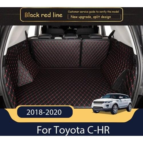 Custom Leather Car Trunk Mats For Toyota C-HR 2018-2020 Rear Trunk Floor Mat Tray Carpet Mud