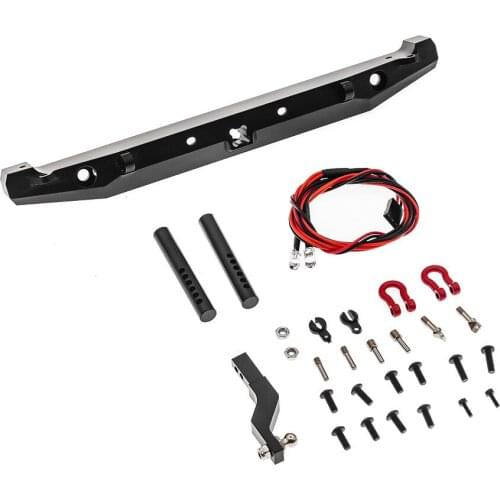 Metal Rear Bumper Anti-collision Protective Bumper with D-rings for 1/10 Axial SCX10 90046 TRX4 RC Car Accessories