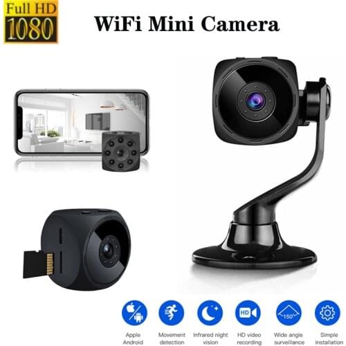 Mini Camera Wifi HD 1080P IP Camcorde Night Vision Motion Detection Alarm Micro Home Security Surveillanc Remote Control Monitor