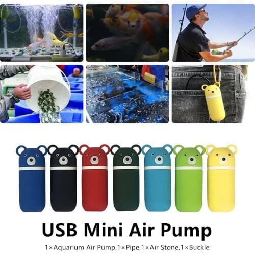 Mini Portable Aquarium USB Fish Tank Filter Fish Tank Oxygen Air Pump Silent Energy Saving Aquarium Glass Container Accessories