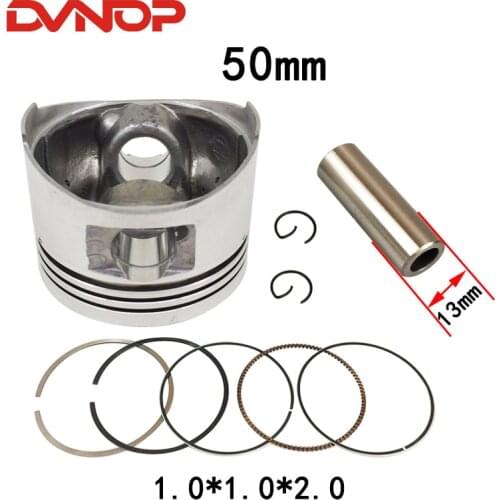 Motorcycle 50mm Piston 13mm Pin Ring Gasket Set WH100 GCC100 SCR100 Egine Spare Parts
