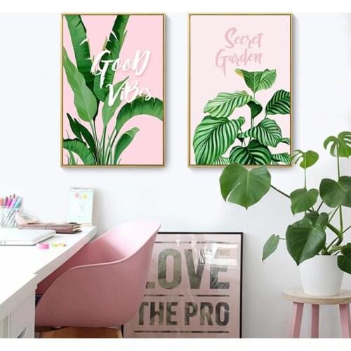 NorNordic Tropical Plants Green Leaves Canvas Painting Poster Wall Art Picture Room Decor Wall Art Paintings Home Decor обои