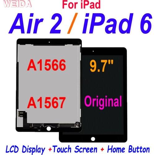 9.7" Original LCD For iPad Air 2 / iPad 6 LCD Display Touch Screen Digitizer Assembly for iPad 6 A1566 A1567 LCD Replacement