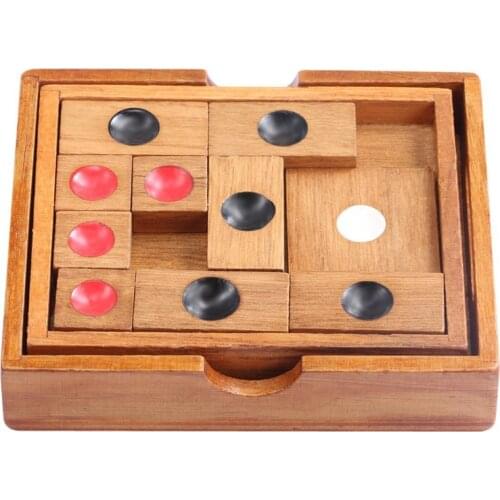 Brain Teaser Educational Toys Chinese Sliding puzzles for kids Classical Wooden Slide Escape Puzzle Intelligence Development Toy