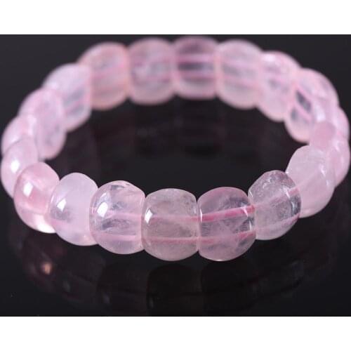CharM Cord Stretch Bracelet Natural Stone Pink Crystal Bead Bangle for Women Girls Jewelry Gift 8"1Pcs H013
