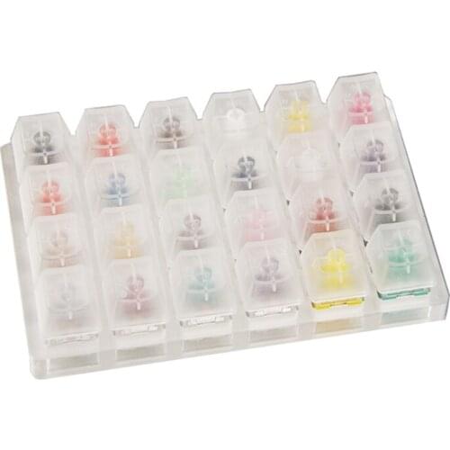 24 Switches Tester with Dust-Proof Acrylic Base kailh Box Outemu for Mechanical Keyboard MX Switch Tester