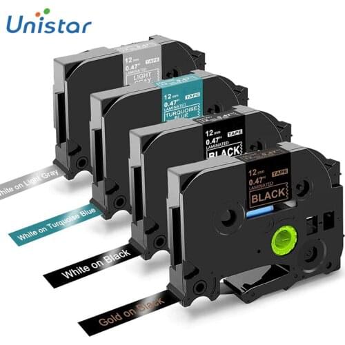 Unistar 12mm Compatible for Brother Label Tape TZe-334 TZe-335 TZe-T535 TZe-MQL35 for PT-1080 Label Printer