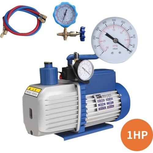 Vacuum Pump Double-stage Rotary Vane 8CFM 1HP 220V 50HZ 0.3Pa for Air Conditioning/Refrigeration Repair/Vacuum Packaging