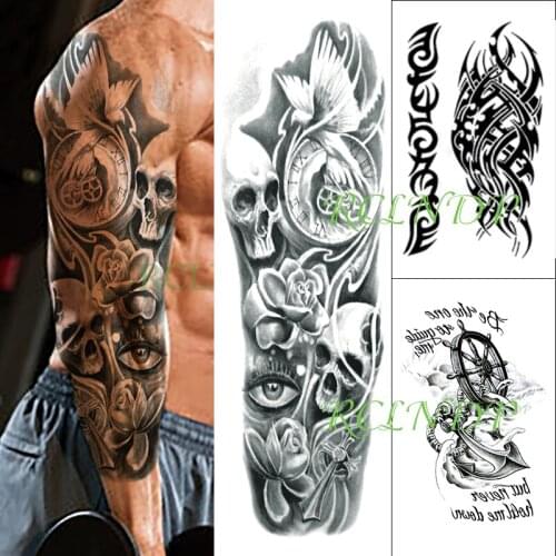 Waterproof Temporary Tattoo Stickers creative dark full arm sleeve flower arm combination fake tatto flash tatoo for men women