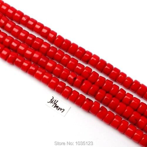High Quality 3x4mm Smooth Natural Red Color Coral Rondelle Shape Gem Loose Beads Strand 15" DIY Creative Jewellery Making w3043