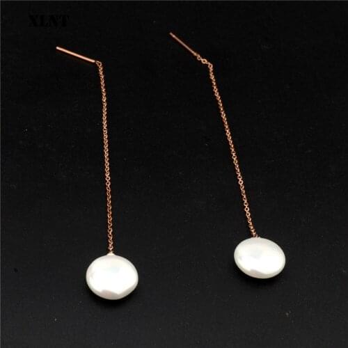XLNT Fashion Round Pearl Pendant Earrings drop earrings for women Gold Geometric Earrings Jewelry Earrings 2019