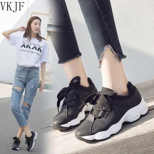 Sports Shoes Female Ins Super Hot Shoes 2021 New Spring and Autumn Old Shoes Thick-soled Casual Shoes Korean Running Shoes