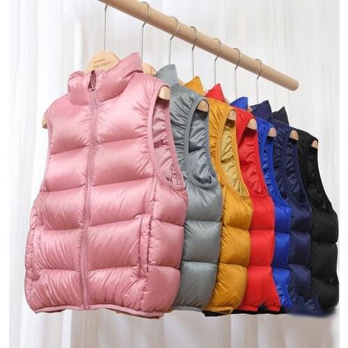 2021 New Children Vests Winter Ultra Light 90% White Duck Down Vest Boys Girls Sleeveless Jacket Kids Windproof Warm Waistcoat