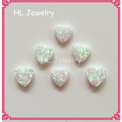 10mm OP17 Cabochon Flat Bottom Heart Opal Stone For DIY Bracelet /Earring/Necklace Fire & Snow Opal Heart Stone