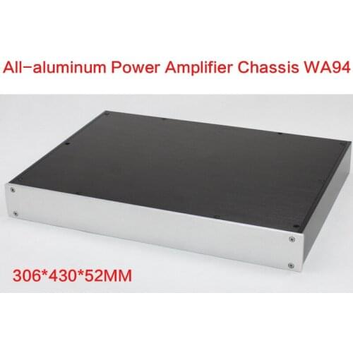 306*430*52MM DIY All-aluminum Power Amplifier Chassis WA94 Non-porous Tube Amplifier Audio Shell Power Case Amplifier Enclosure