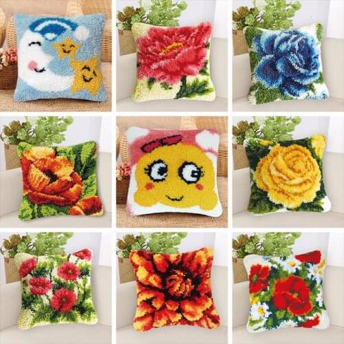 37/43/50 cm Knooppakket Knoopkussen Latch Hook Pillow Cover Foamiran For Needlework Latch Hook Cushion Embroidery Cross Stitch