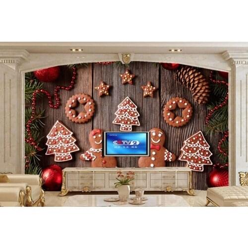 Custom 3d murals,Christmas Cookies wallpapers papel DE parede,living room sofa tv wall bedroom 3d wallpaper