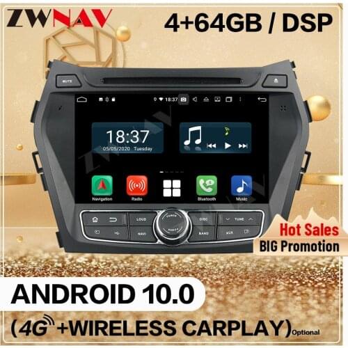 4+128G 2 Din For Hyundai IX45/Sante Fe 2014 2015 2016 2017 2018 Android 10 Player Car Navi Audio Radio GPS Head Unit Auto Stereo
