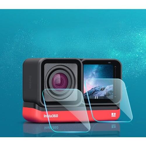 4Pcs Insta360 ONE R Twin Edition Tempered glasses Insta 360 ONE R 4k wide angle Camera Len Film Glass Protection Accessories