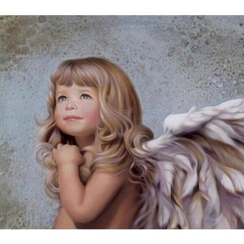 5D DIY Diamond Painting Cross Stitch girl Angel picture Diamond Mosaic round Drill rhinestone Diamond Embroidery kids gift
