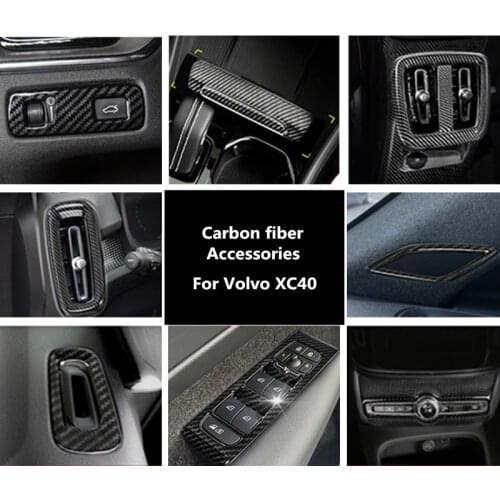 Accessories For Volvo XC40 2017-2020 Carbon fiber Drawing Whole Interior Accessoires ABS Decoration Cover Trim