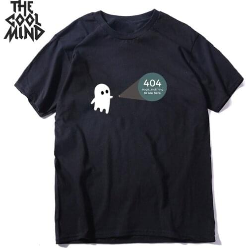 COOLMIND 100% cotton 404 error print men tshirt cool short sleeve loose men t shirt casual summer loose funny t-shirt tee shirt