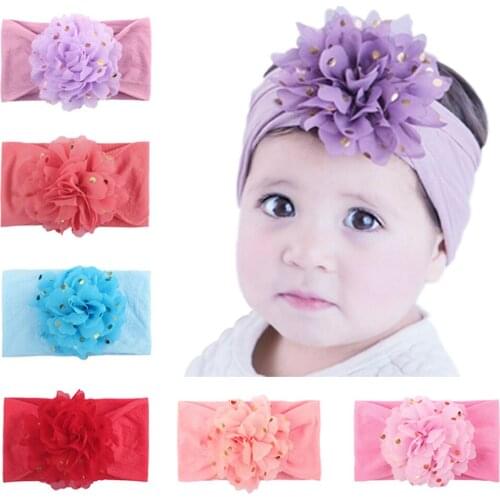 Colors Nylon Headband For Baby Girls Baby Boys Soft Girls Baby Toddler Princess Floral Headband Hair Band Accessories Headwear