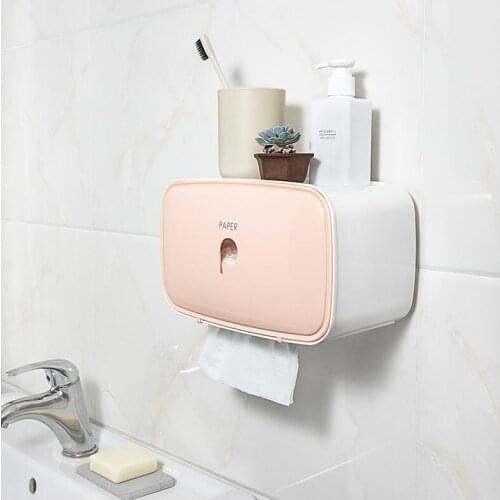 Vidric New Drill Free wall mounted Bathroom ABS Lavatory Toilet Paper Holder Tissue Holder phone holder bathroom accessories