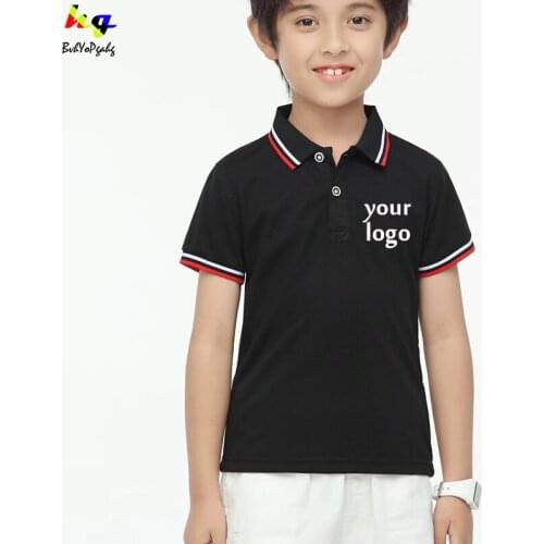 DIY/design logo childrens short-sleeved polo shirt printing logo picture text childrens casual polo shirt top