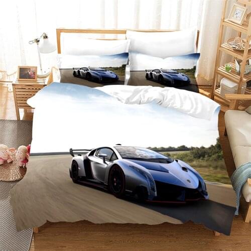 New 3D Printed Race Car Comforter Bedding Sets Kids Boy Duvet Cover Set Quilt with Pillowcase 2/3 Pieces Home Bedroom Decoration