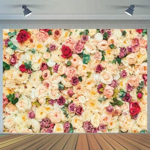 Fantasy Flowers Wall Rose Bush Baby Shower Decor Birthday Party Wedding Photo Backdrops Photo Backgrounds Photophone Photozone