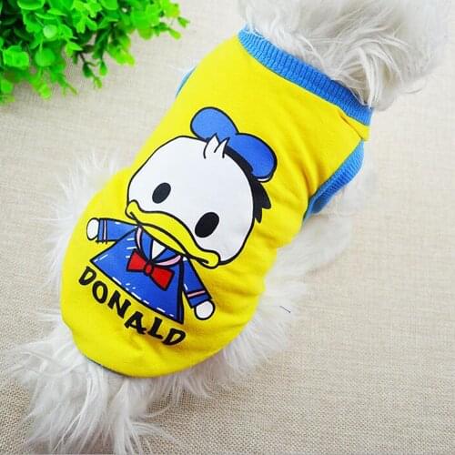 T Shirt Dog Donald Duck Pet Clothes Summer Cartoon Cheap Dog Clothes for Small Dogs Clothing Yorkie Chihuahua Funny Puppy Vest