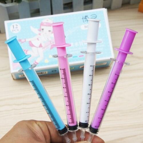 1Pcs Cute Imitate Pumping Syringe Modeling Gel Pen Student Signature Pens Gift Stationery School Learning Supplies