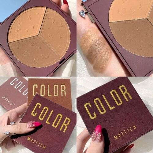 Highlighter Contour 3 Colors In 1Makeup Palette Matte Face Cheek Contour Palette Highlight Nude Face Powder Cosmetics