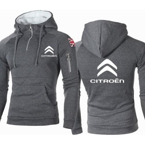 2021NEW Fashion Spring Autumn Men Hoodies Citroen Car Logo Print Casual high quality cotton Mens zipper Hoodie Clothing